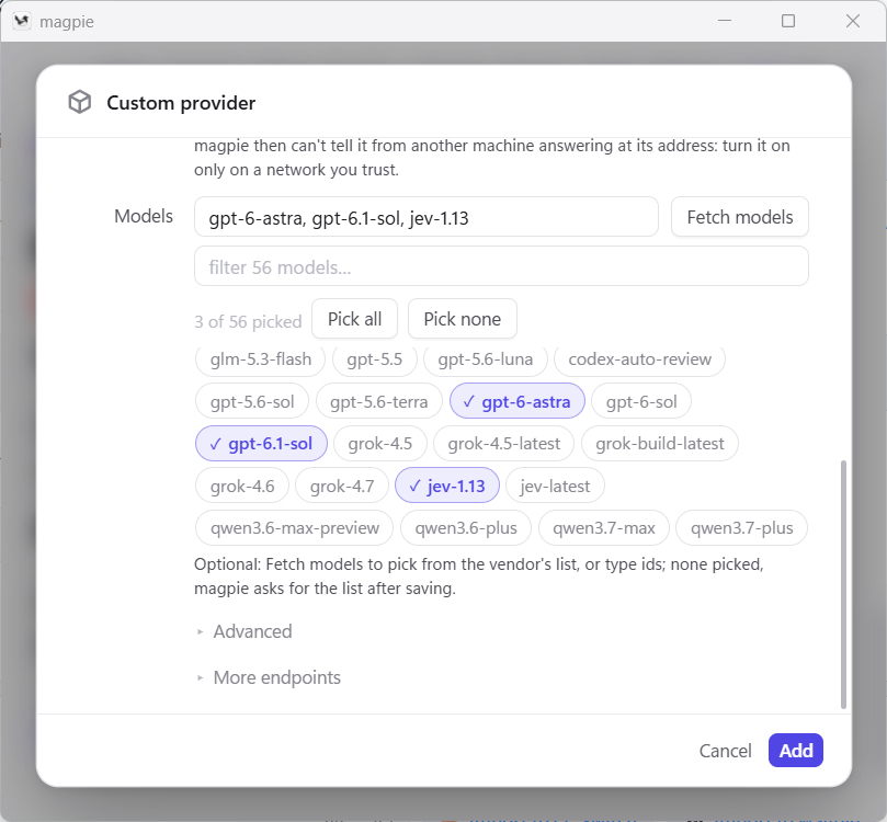 Magpie manual provider form, part 2